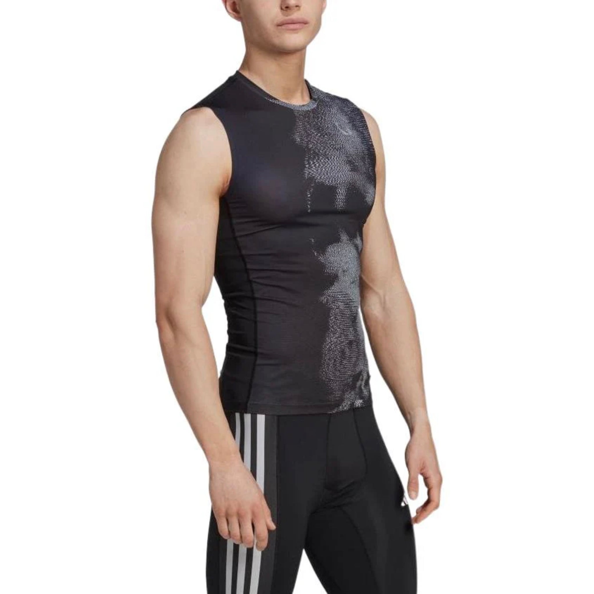 Adidas TechFIT Allover Print Men’s Training Sleeveless - Black Vest