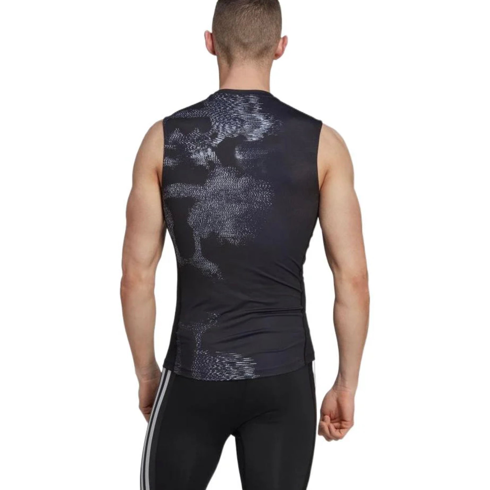 Adidas TechFIT Allover Print Men’s Training Sleeveless - Black Vest