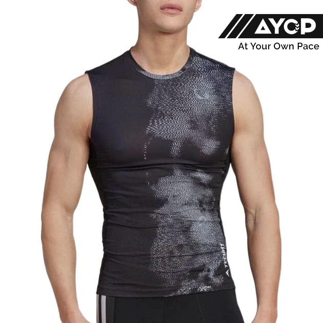 Adidas TechFIT Allover Print Men’s Training Sleeveless - Black Vest