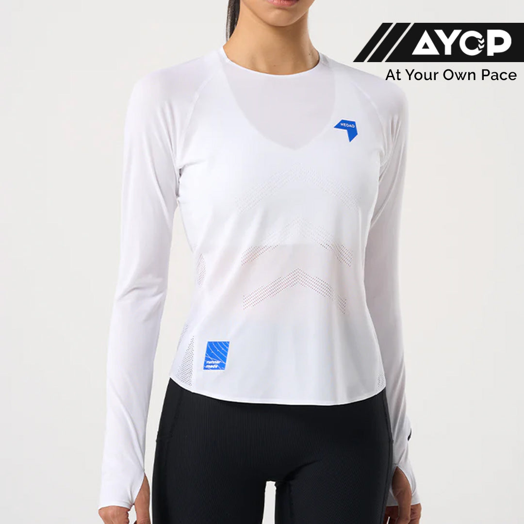 Nedao QiFlow Ventilated Women's Running Long-Sleeve T-Shirt - White