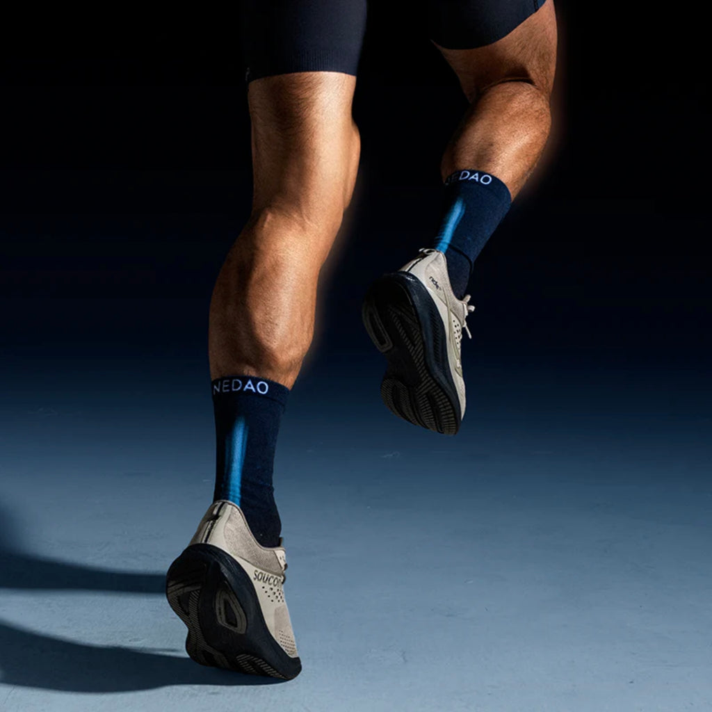 Nedao QiFlow Tough Cookie Limited Collection Unisex Running Crew Socks - Blue Black