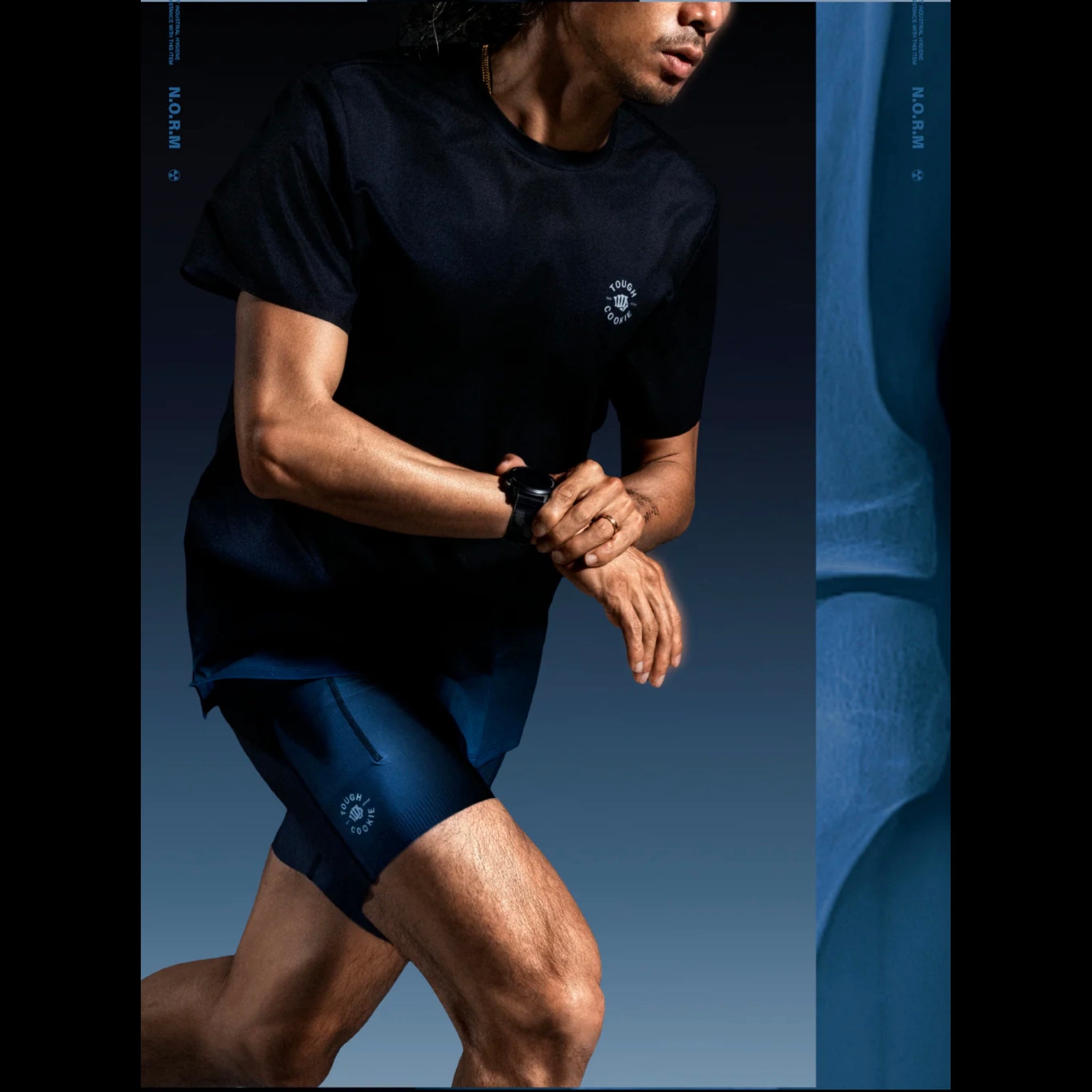 Nedao FlexFit Tough Cookie Limited Collection Men’s Running Tights - Blue Black