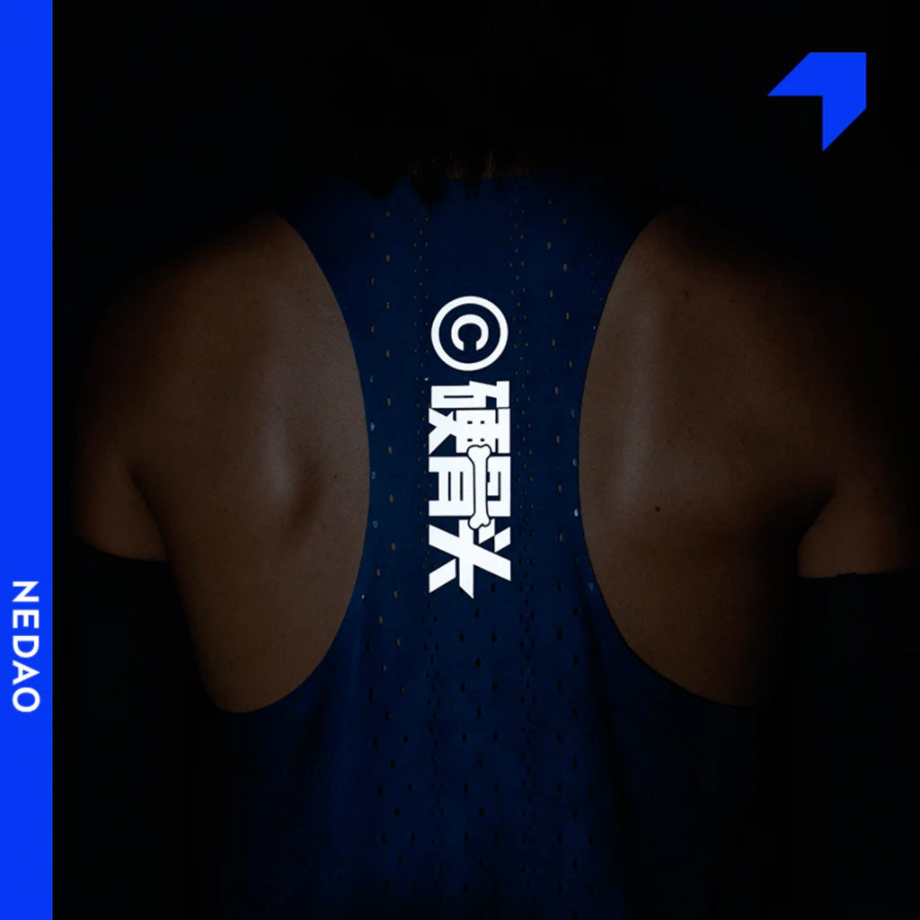 Nedao QiFlow Tough Cookie Limited Collection Men’s Running Singlet - Blue Black