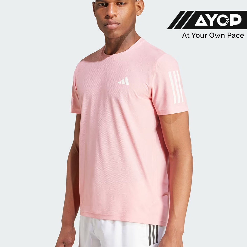 Adidas Own The Run Men’s Running T-Shirt - Semi Pink Spark