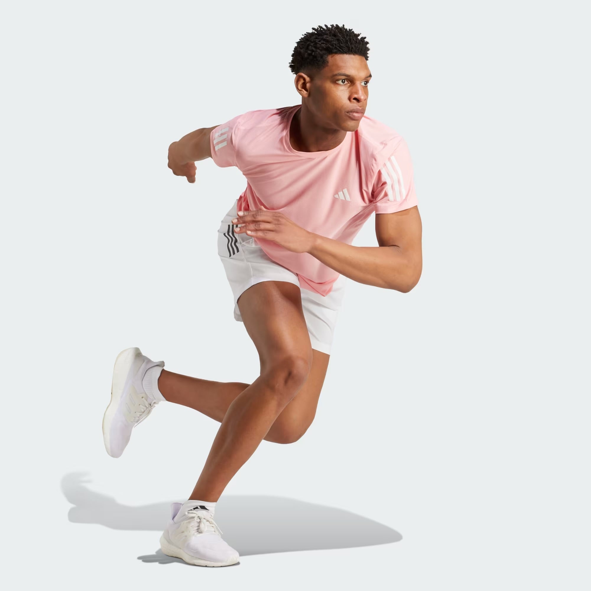 Adidas Own The Run Men’s Running T-Shirt - Semi Pink Spark