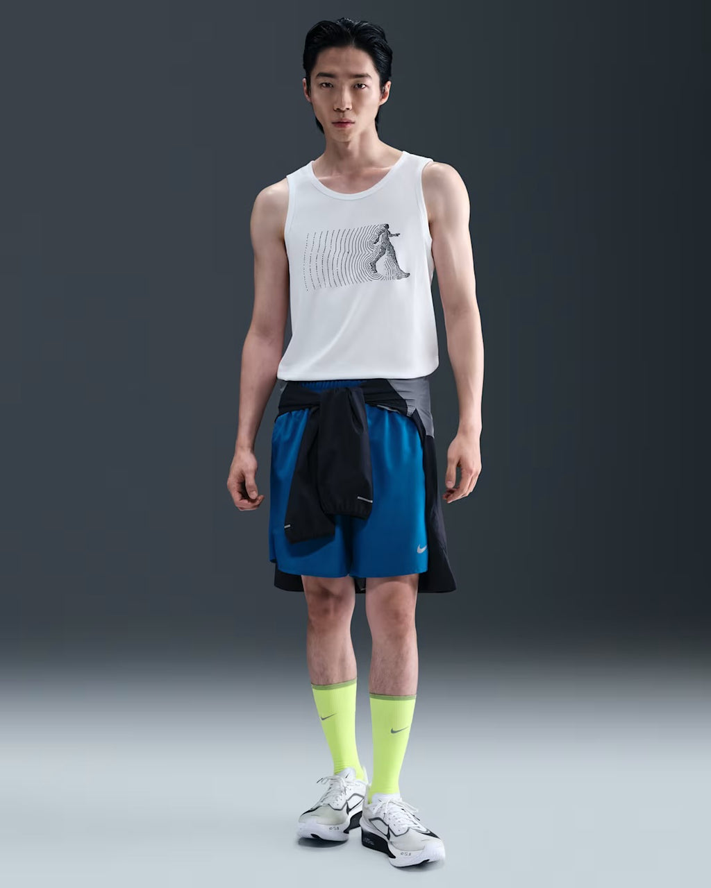 Nike Dri-FIT Running Graphic Men’s Running Tank Top - White