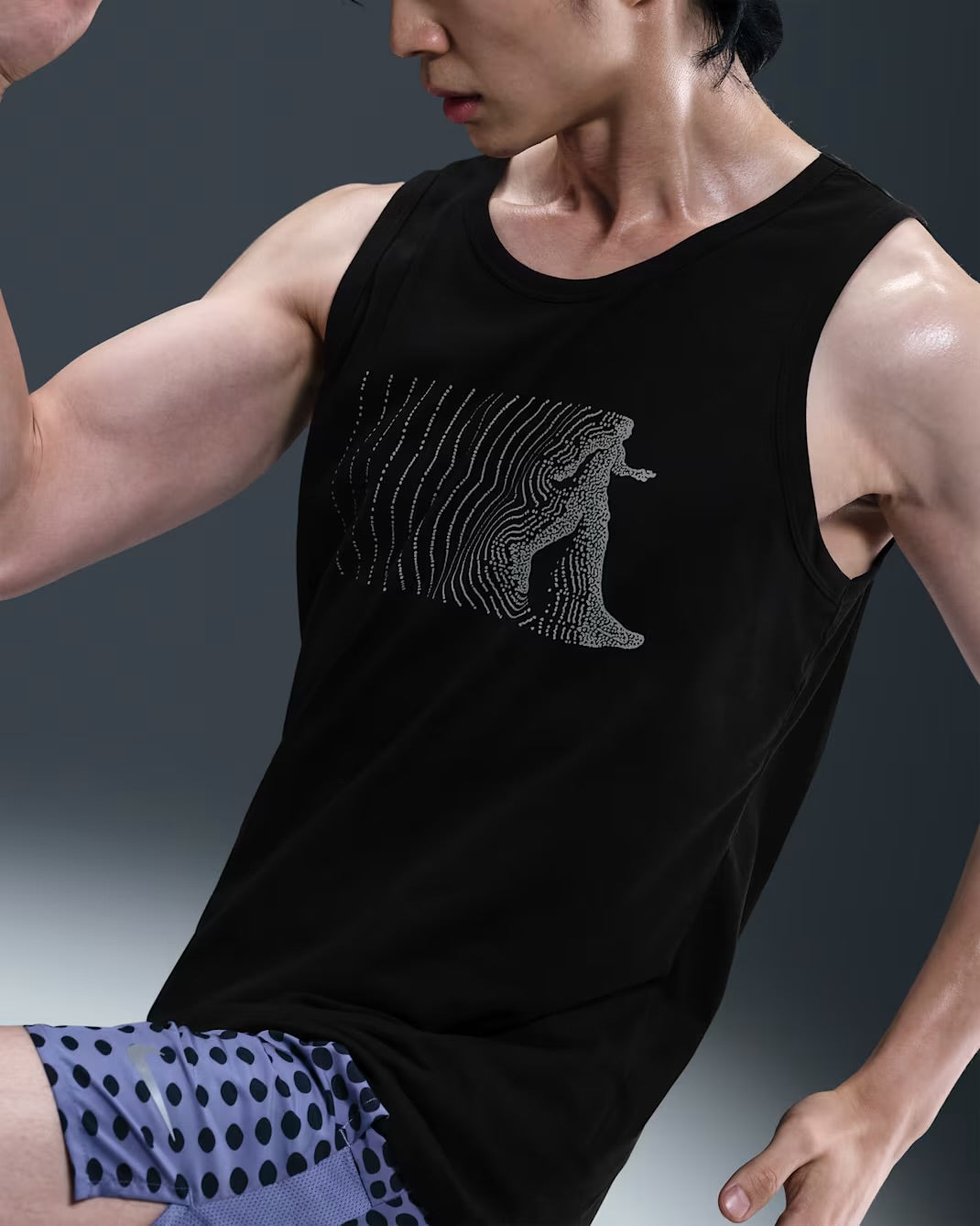 Nike Dri-FIT Running Graphic Men’s Running Tank Top - Black