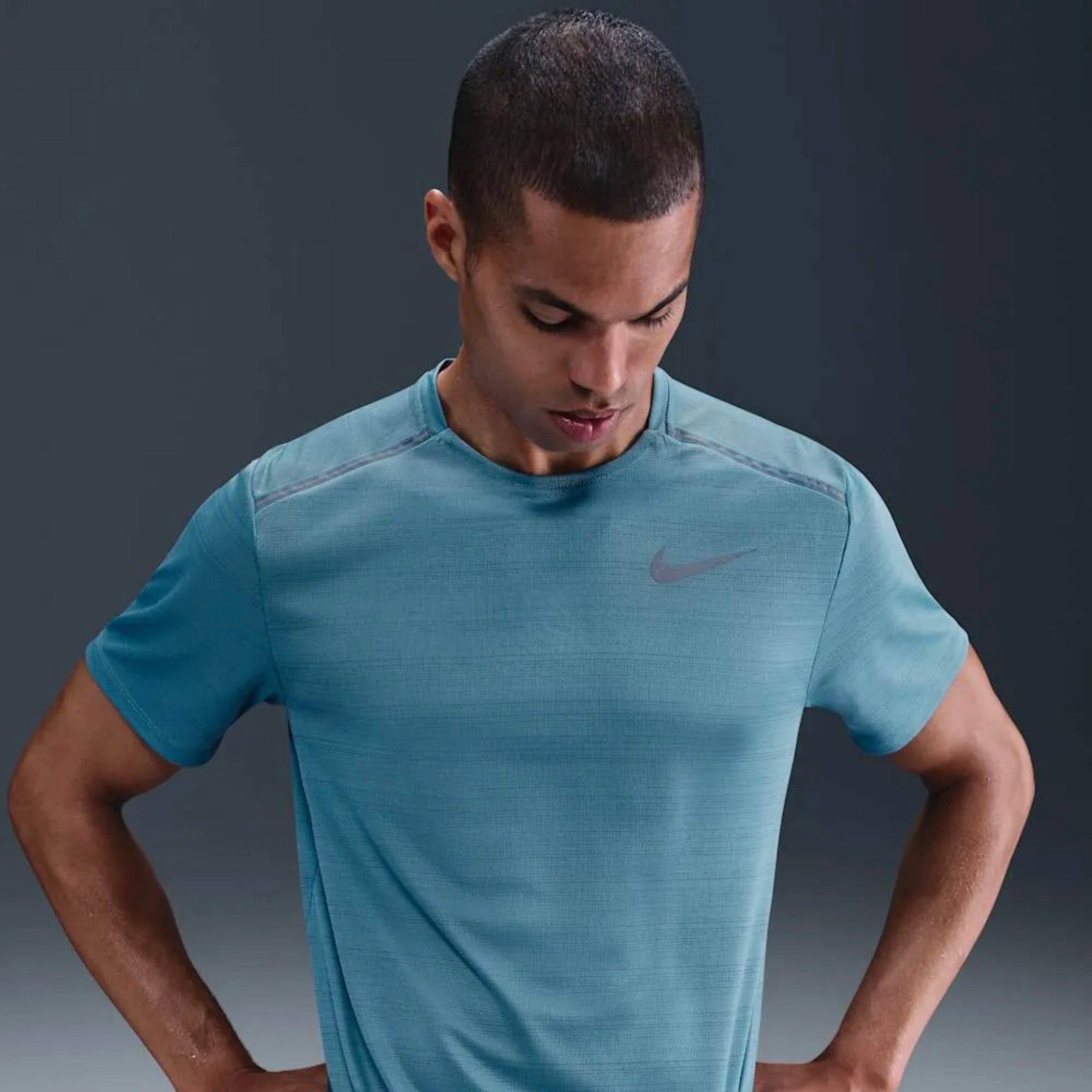 Nike Dri-FIT Miler Men's Running T-Shirt - Denim Turq