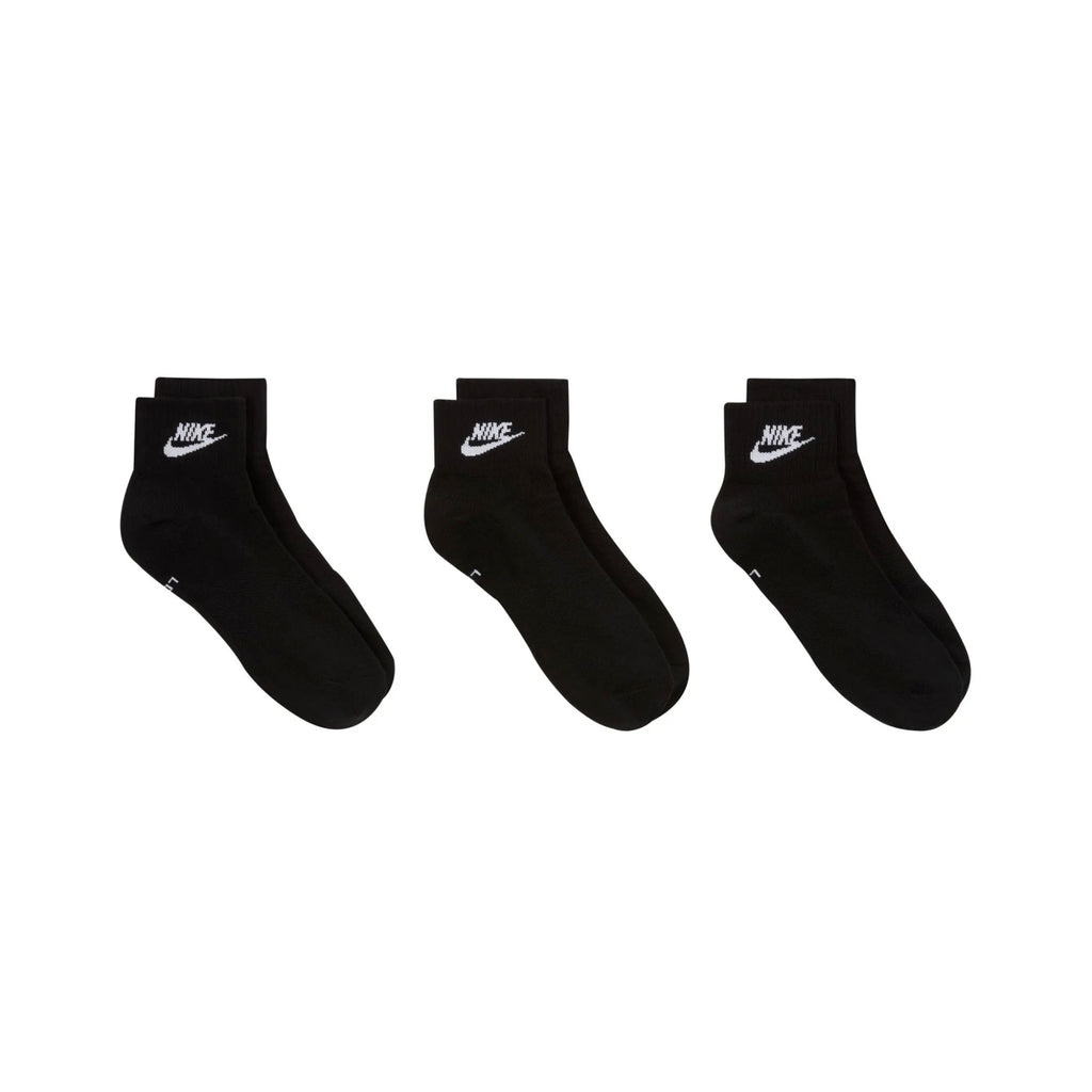 (3 Pairs) Nike Everyday Essential Unisex Sports Socks - Black