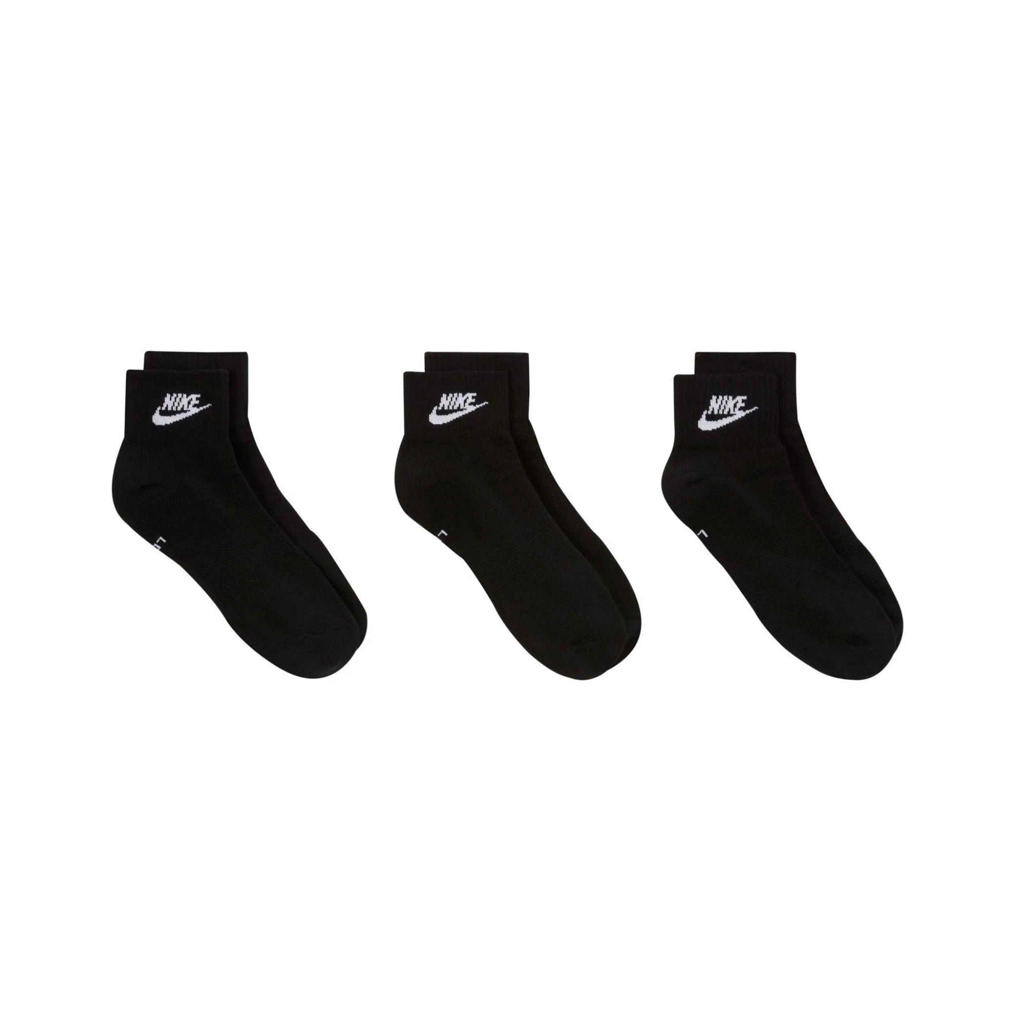 (3 Pairs) Nike Everyday Essential Unisex Sports Socks - Black