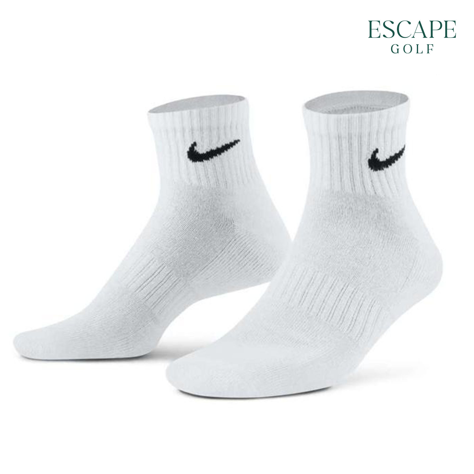 (3 Pairs) Nike Everyday Cushioned Ankle Unisex Socks - White