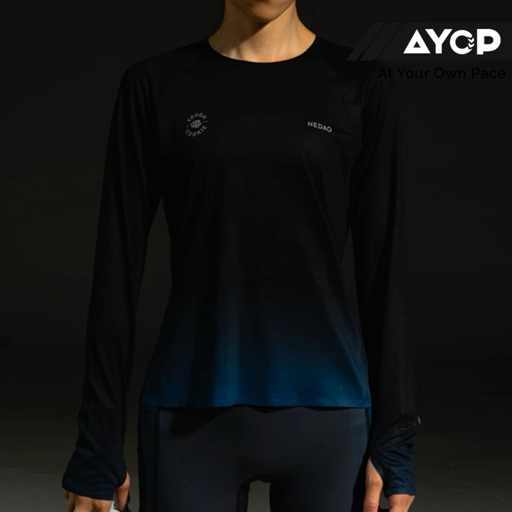 Nedao Swiftbreeze Tough Cookie Limited Collection Women’s Running Long Sleeve - Blue Black
