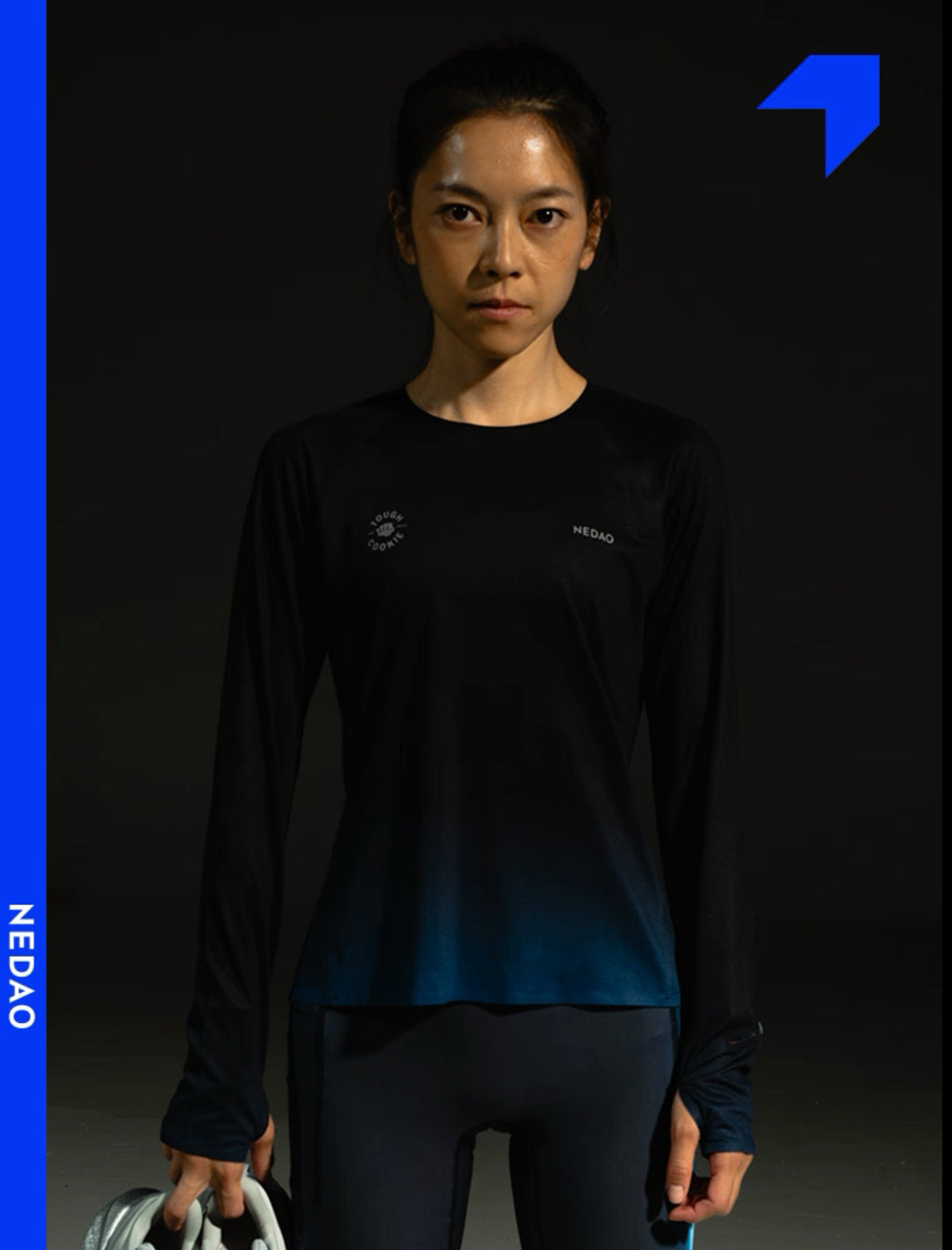 Nedao Swiftbreeze Tough Cookie Limited Collection Women’s Running Long Sleeve - Blue Black