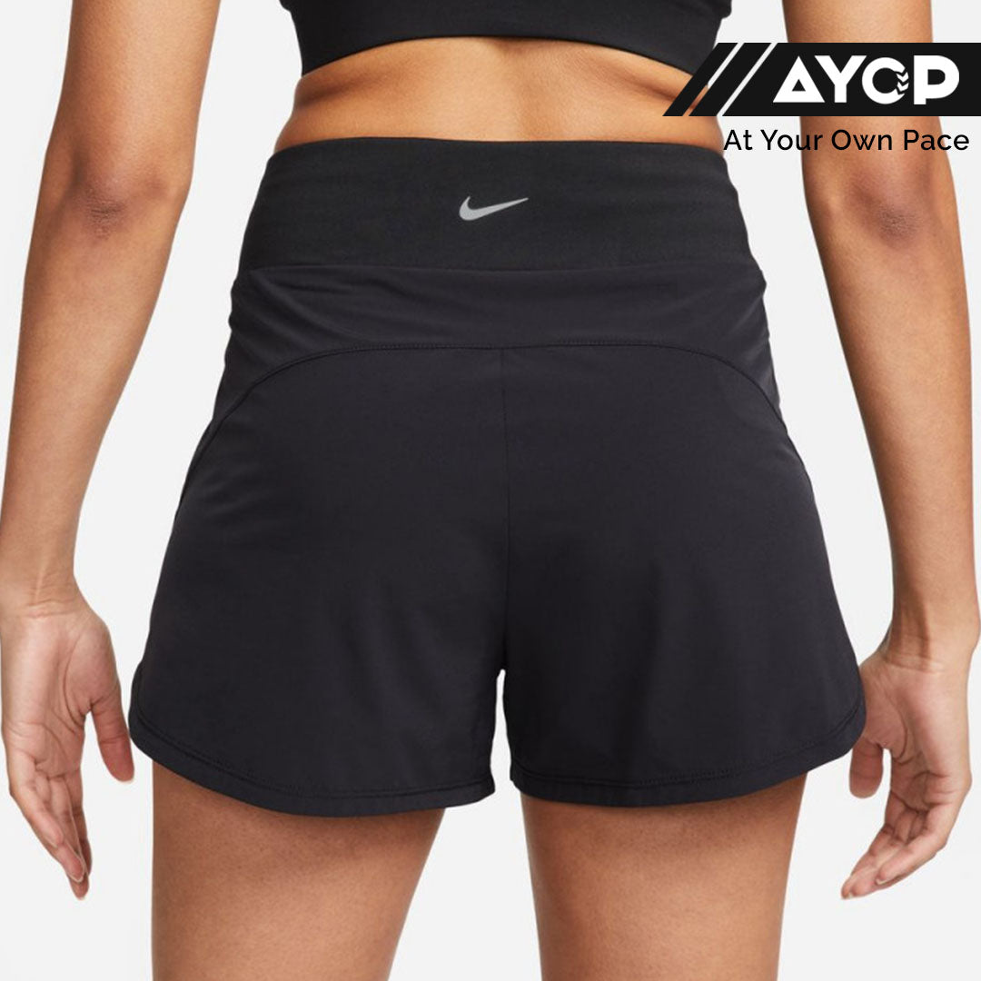 Nike Dri-FIT Bliss Solid Quick-Dry High-Waisted Women's Running Shorts - Black