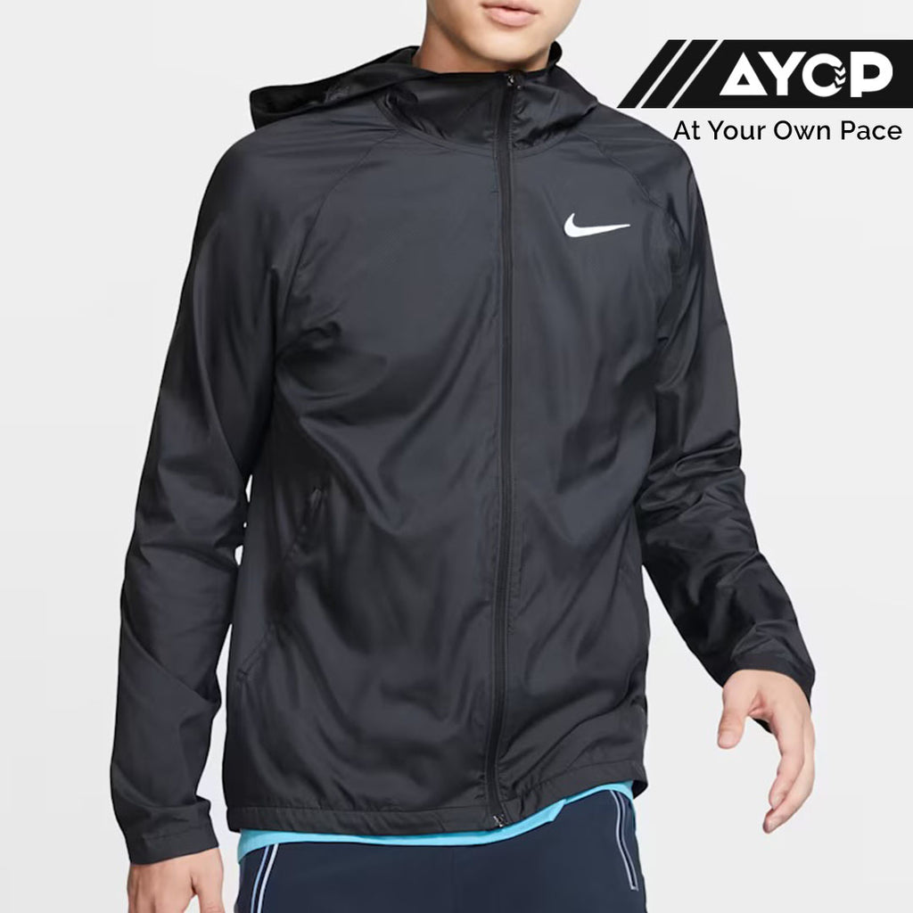 Nike Essential Repel Hooded Men's Running Jacket - Black