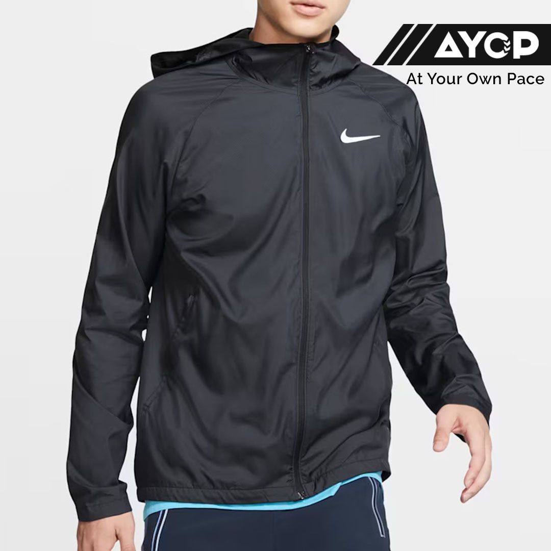 Nike Essential Repel Hooded Men's Running Jacket - Black