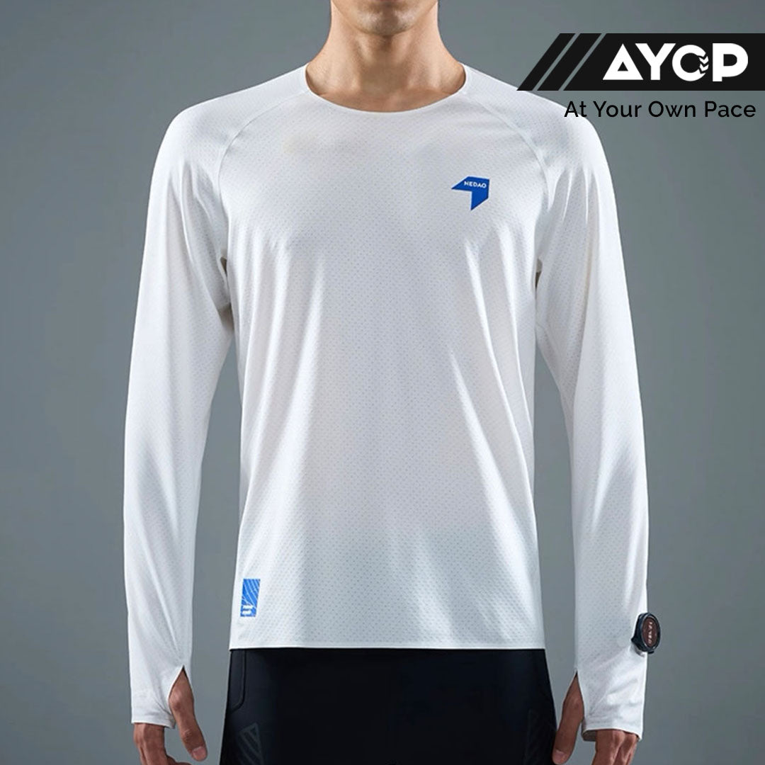 Nedao Swiftbreeze Men’s Running Long Sleeve V2.0 - White