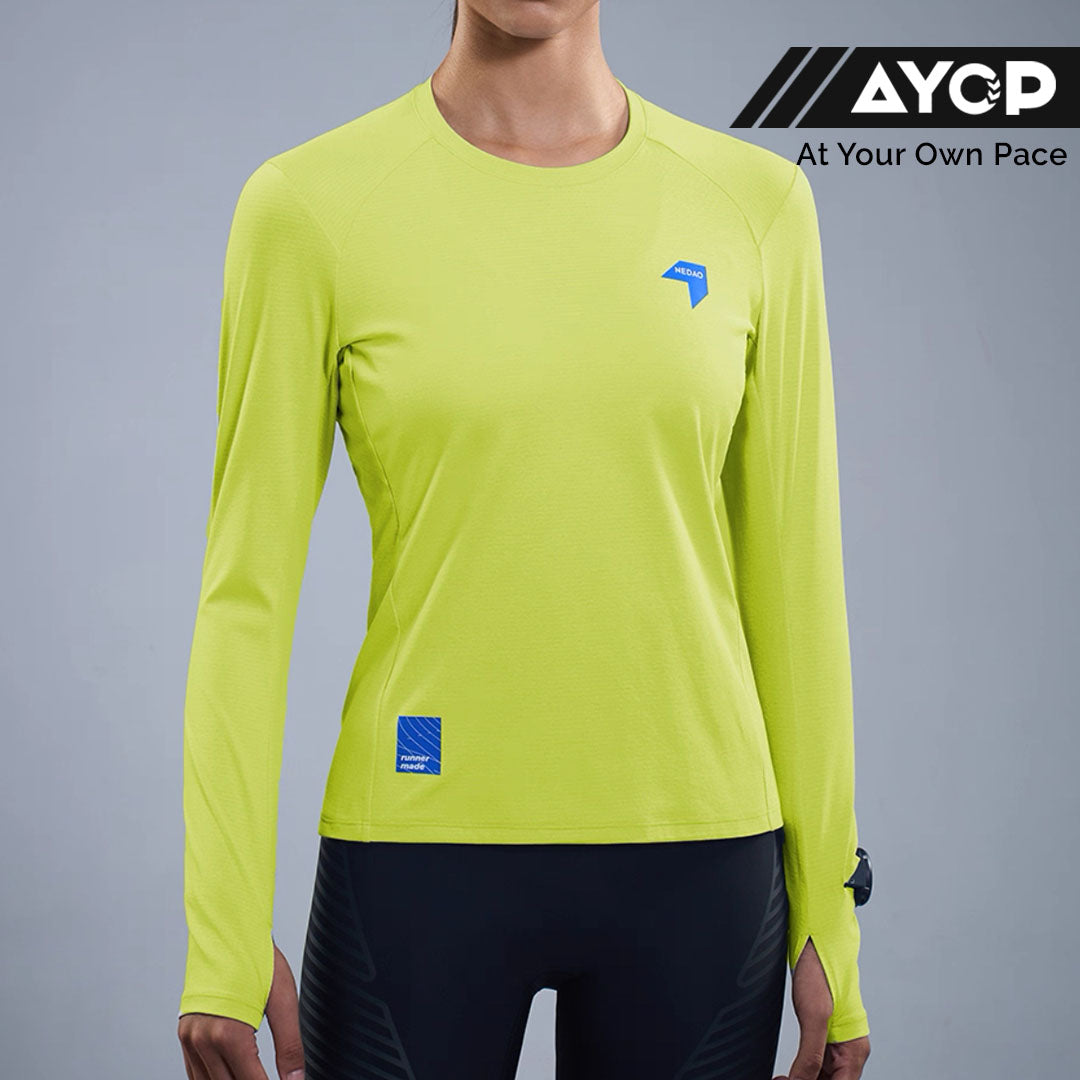 Nedao Swiftbreeze Women’s Running Long Sleeve V2.0 T-Shirt - Neon