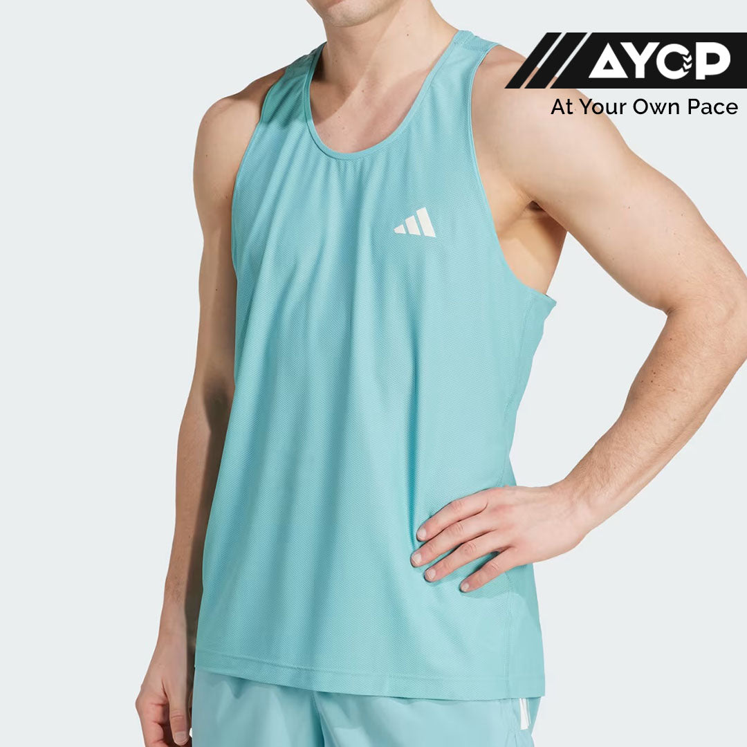 Adidas Own The Run Men’s Running Tank Top - Mint Ton