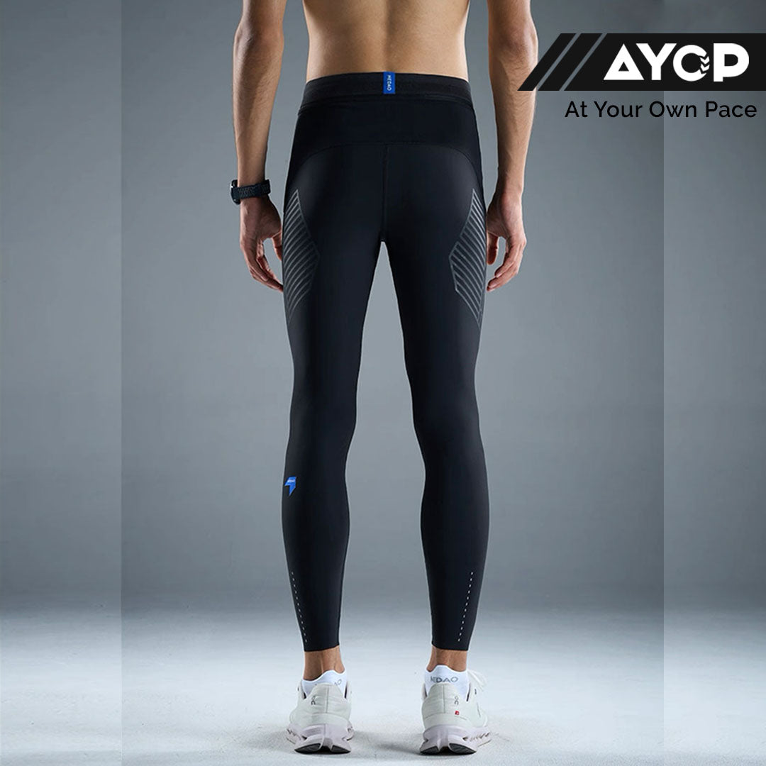 Nedao Powercore Pocket Full-Length Men’s Running Leggings - Black