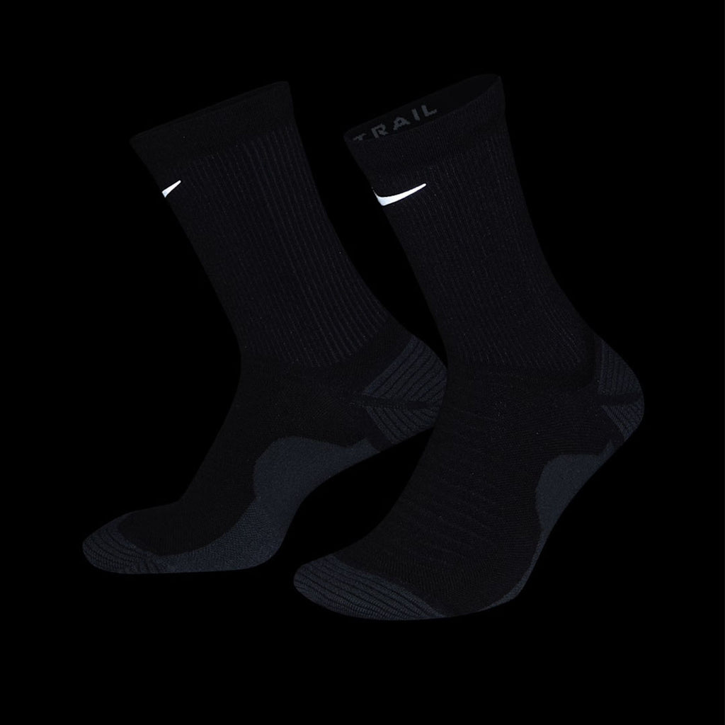 (1 Pair) Nike Trail Running Crew Unisex Running Socks - Black
