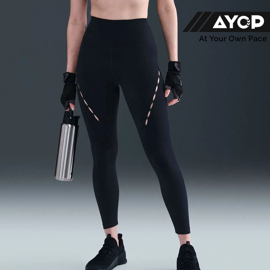 Nike One High-Waisted 7/8 Length Ribbon Women’s Running Leggings - Black