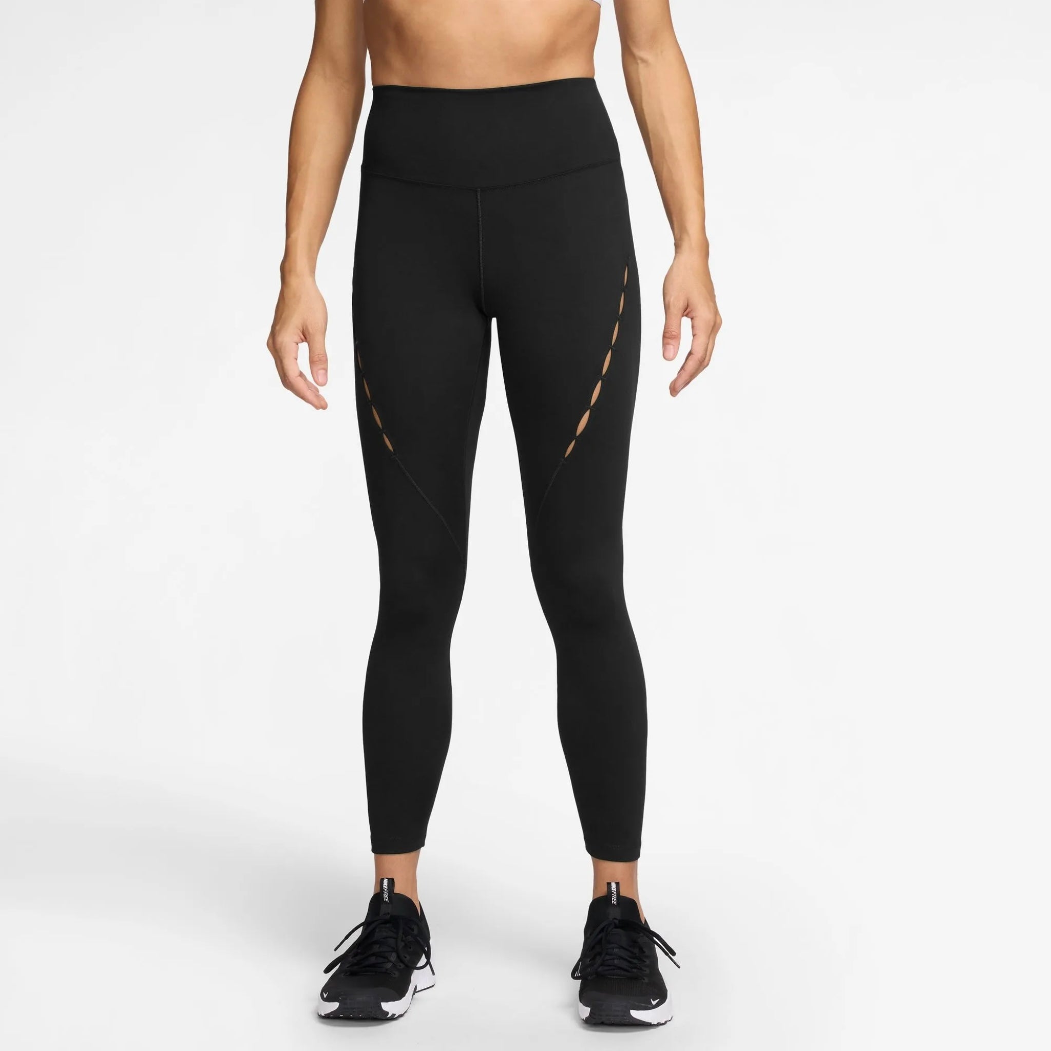 Nike One High-Waisted 7/8 Length Ribbon Women’s Running Leggings - Black