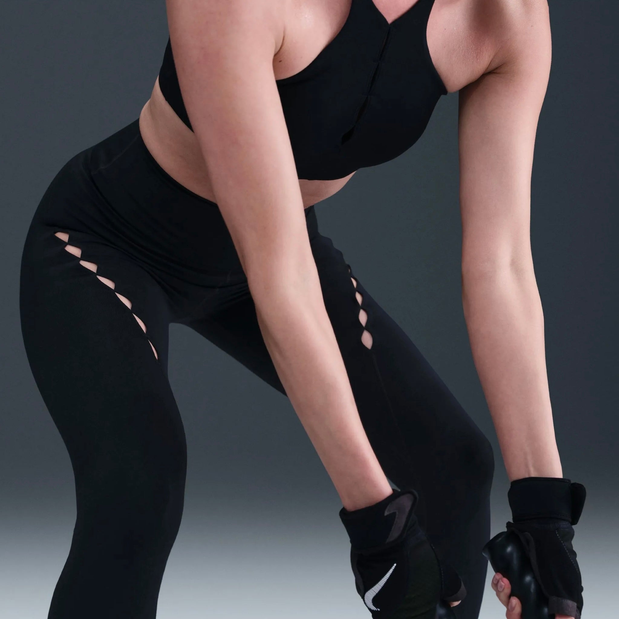 Nike One High-Waisted 7/8 Length Ribbon Women’s Running Leggings - Black