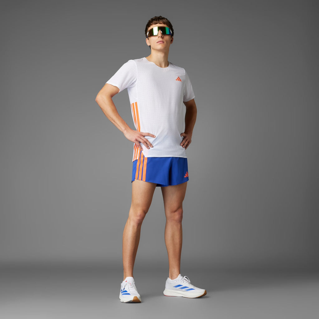 Adidas Adizero Perforated Men’s Running T-Shirt - Turquoise Adidas Adizero Perforated Men’s Running T-Shirt - White Orange