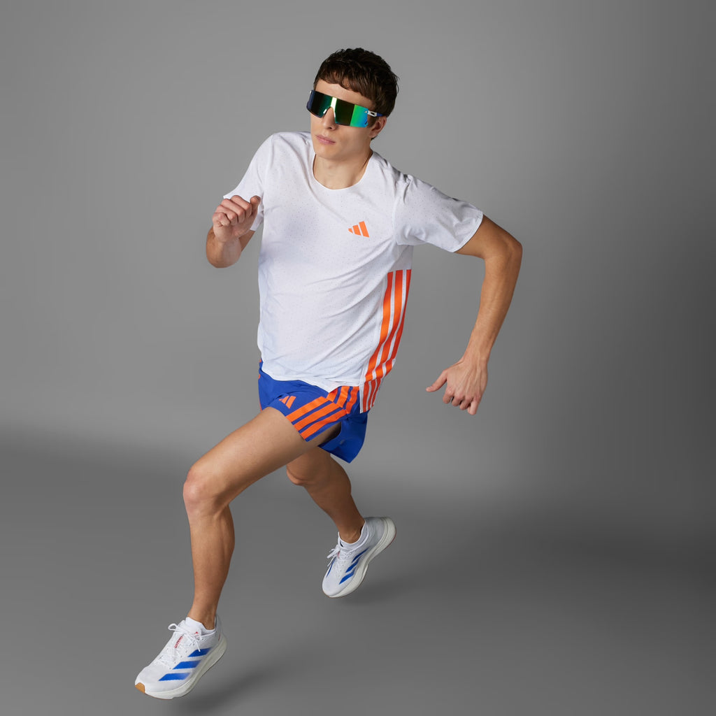 Adidas Adizero Perforated Men’s Running T-Shirt - Turquoise Adidas Adizero Perforated Men’s Running T-Shirt - White Orange