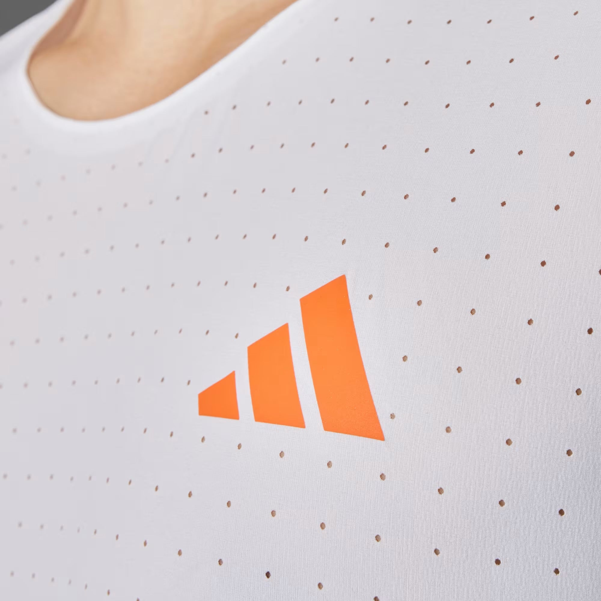 Adidas Adizero Perforated Men’s Running T-Shirt - Turquoise Adidas Adizero Perforated Men’s Running T-Shirt - White Orange