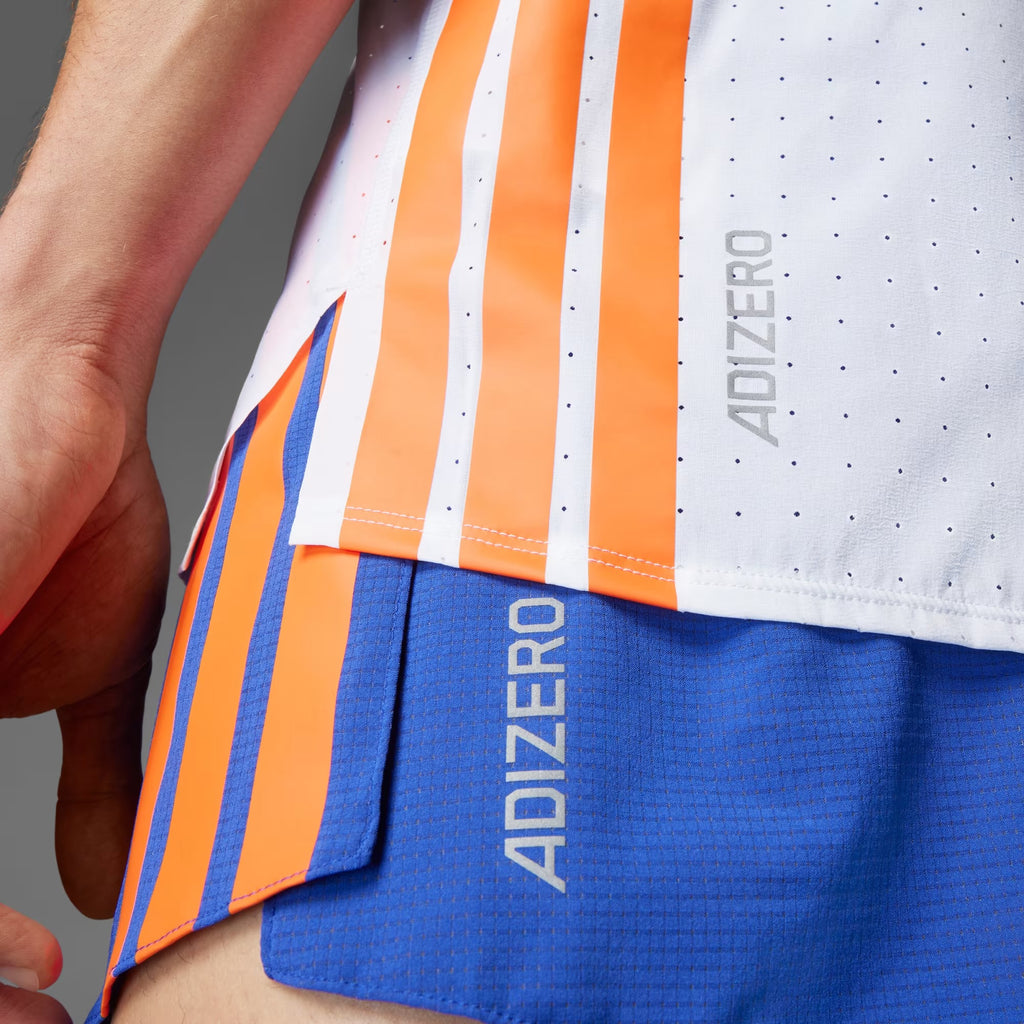 Adidas Adizero Perforated Men’s Running T-Shirt - Turquoise Adidas Adizero Perforated Men’s Running T-Shirt - White Orange