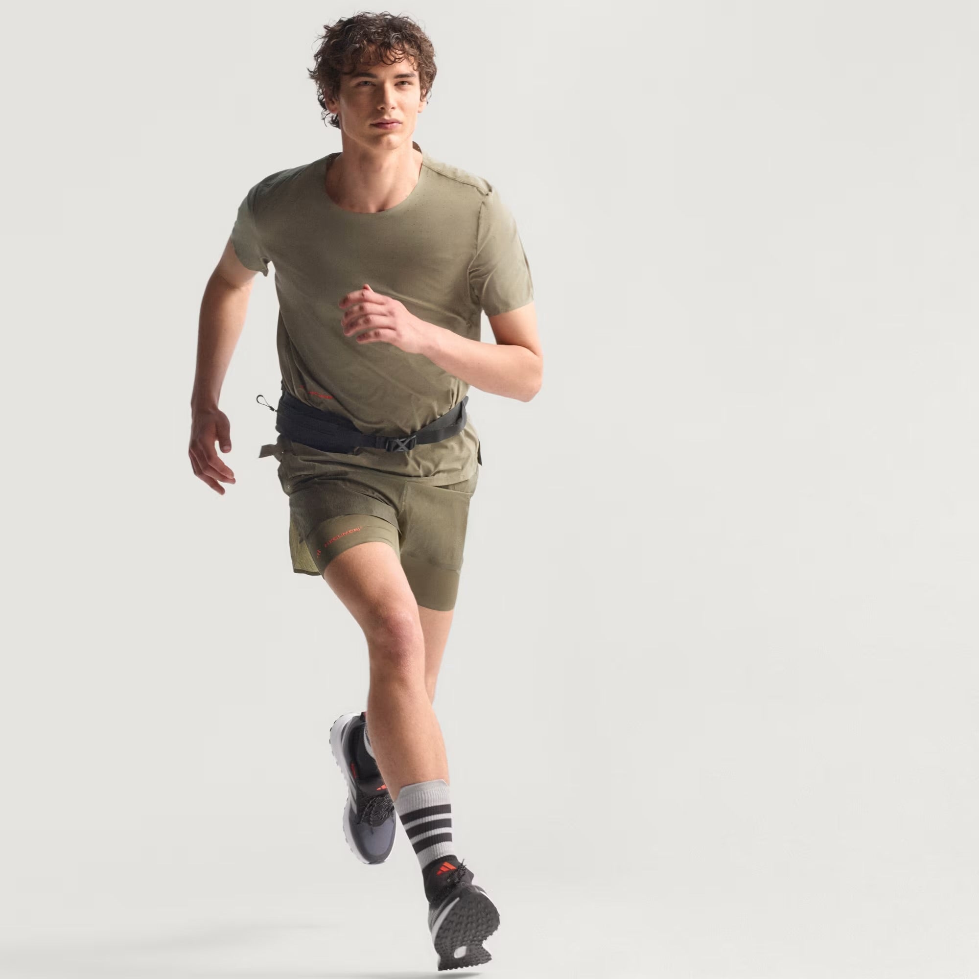 Adidas Adizero Perforated Hermanos Koumori Men’s Running T-Shirt - Olive Strata