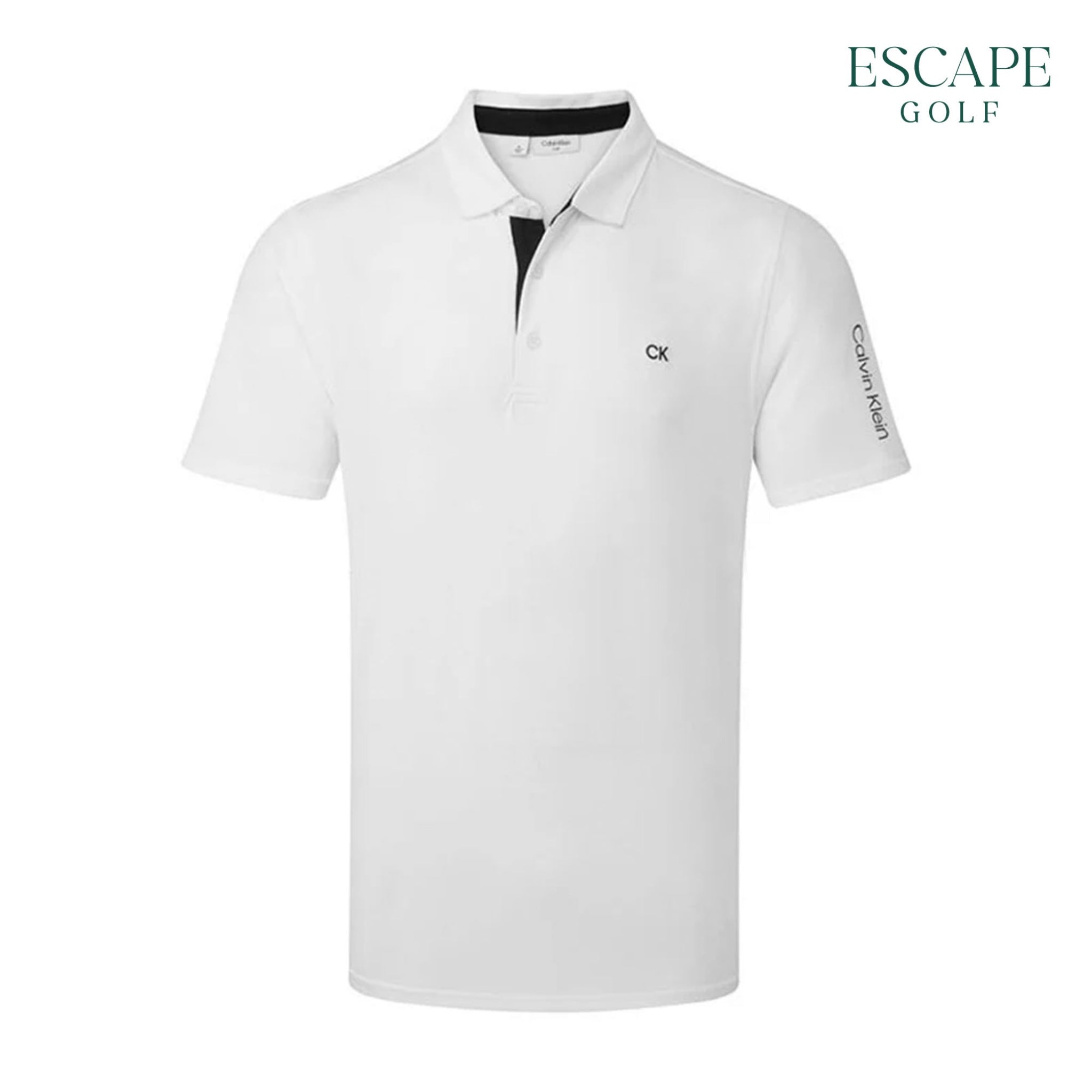 Calvin Klein Golf Uni Pique Men’s Golf Polo Shirts - White