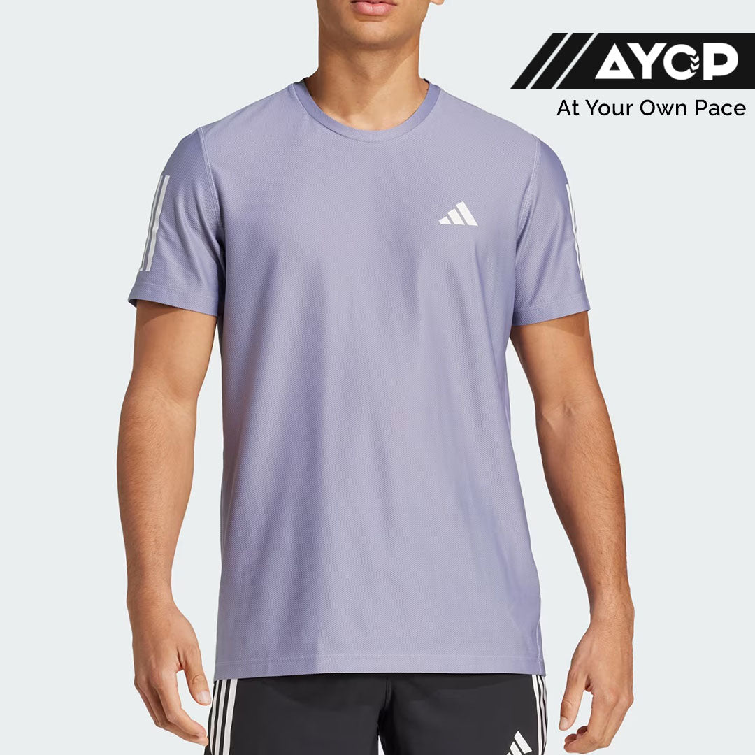 Adidas Own The Run Men’s Running T-Shirt - Silver Violet