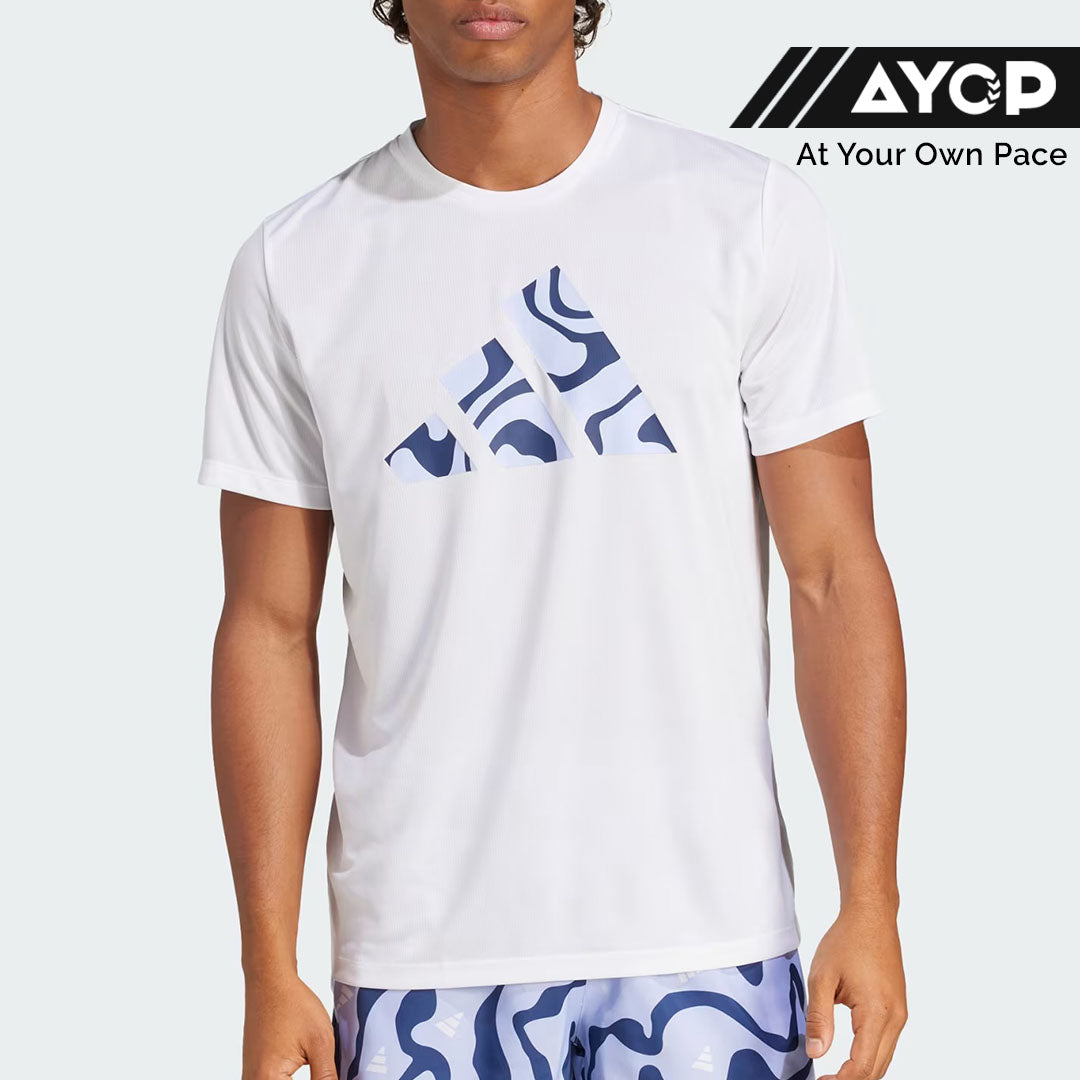 Adidas Run It Brand Love Climacool Men’s Running T-Shirt - White Purple