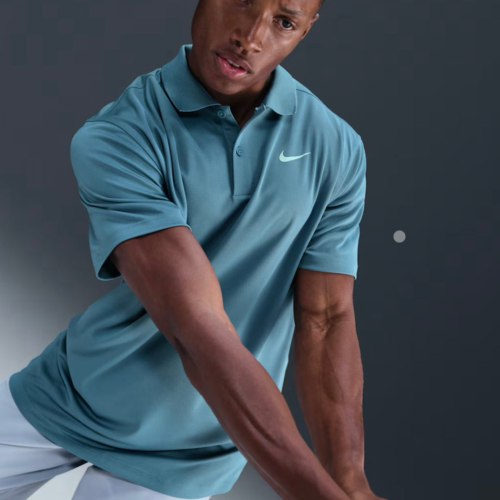 Kaos Polo Golf Olahraga Pria Biru | Nike Dri-FIT Victory Men’s Golf Polo Shirts - Anthracite