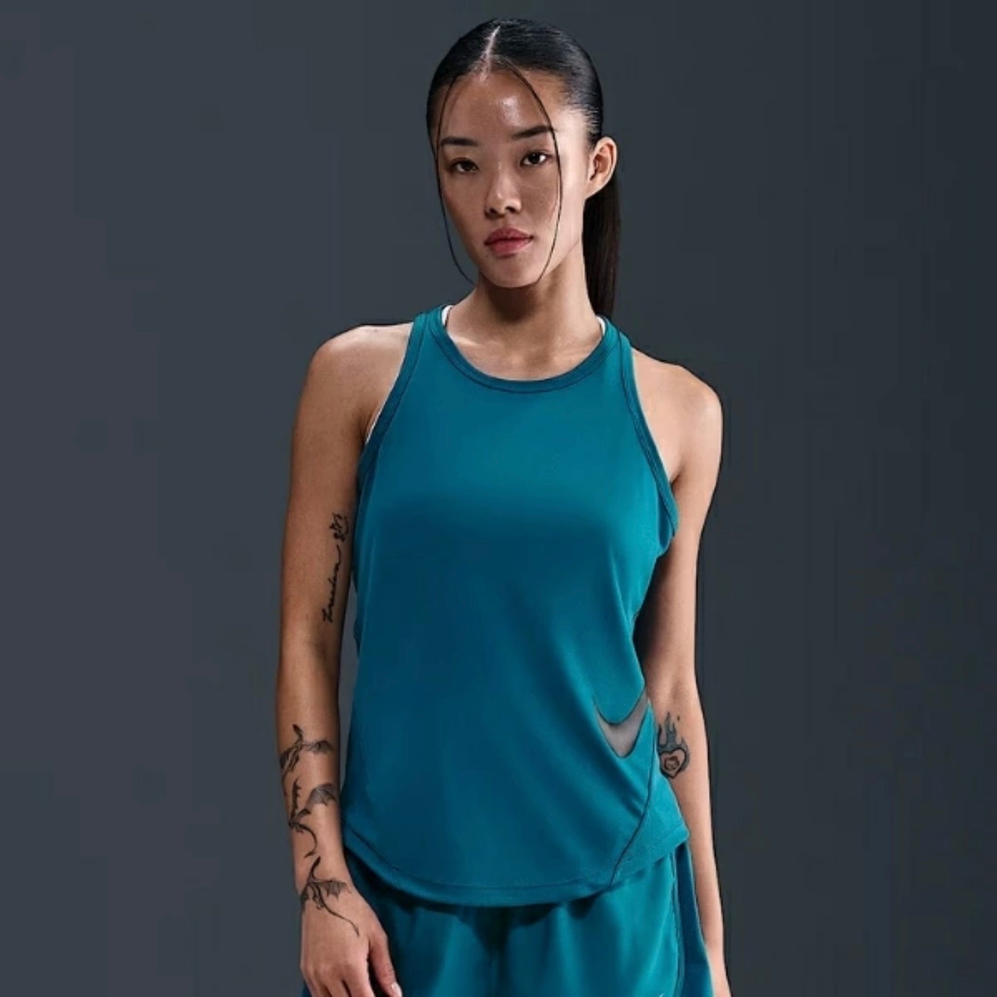 Nike Tempo Swoosh Run Women’s Running Tank Top - Green Abyss