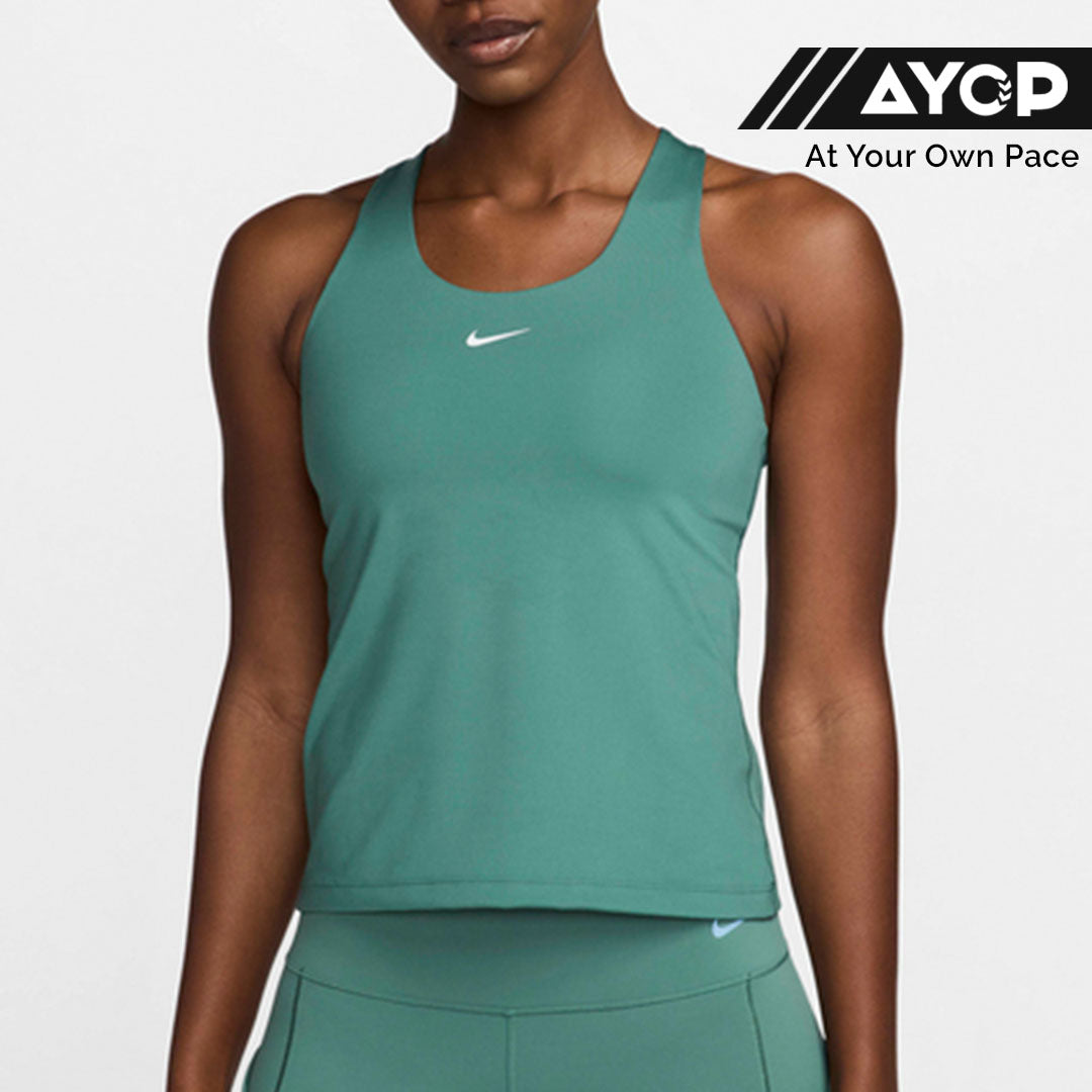 Nike Swoosh Medium-Support Padded Sports Bra Tank Top - Dark Green