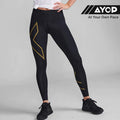 Celana Ketat Kompresi Wanita 2XU MCS Light Speed Mid-Rise - Hitam/Emas
