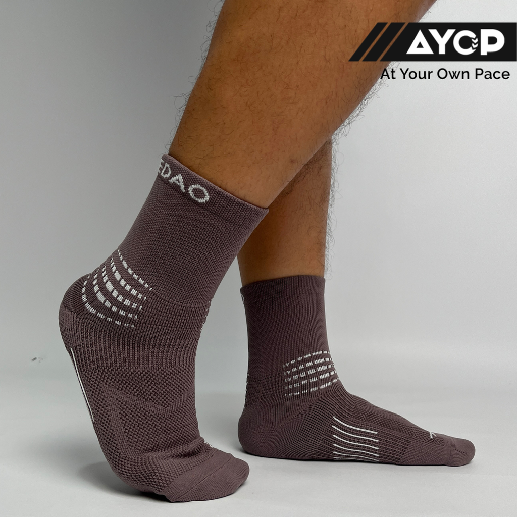 Nedao Archwrap Crew Running Socks - Brown