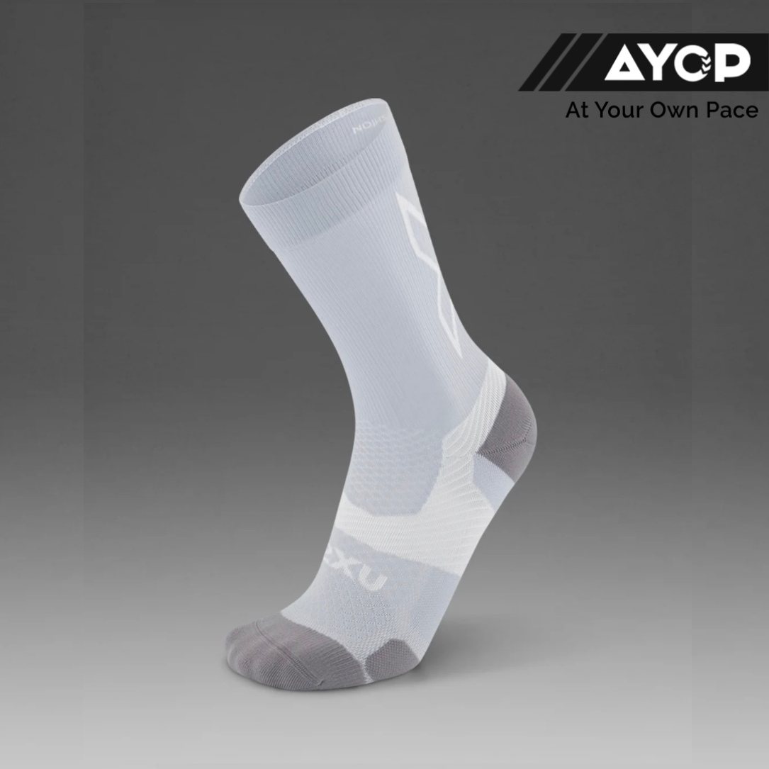 2XU Vectr Light Cushion Crew Socks - Harbor Mist/White