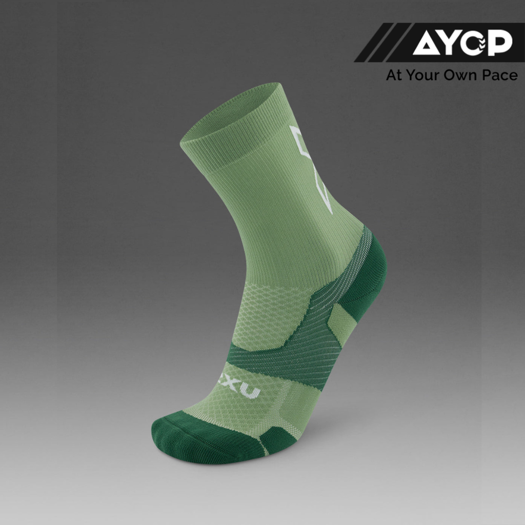 2XU Vectr Light Cushion Crew Socks - Eucalyptus/Fern Green