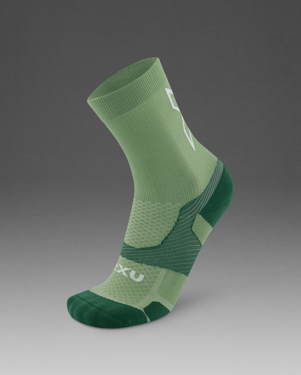 2XU Vectr Light Cushion Crew Socks - Eucalyptus/Fern Green
