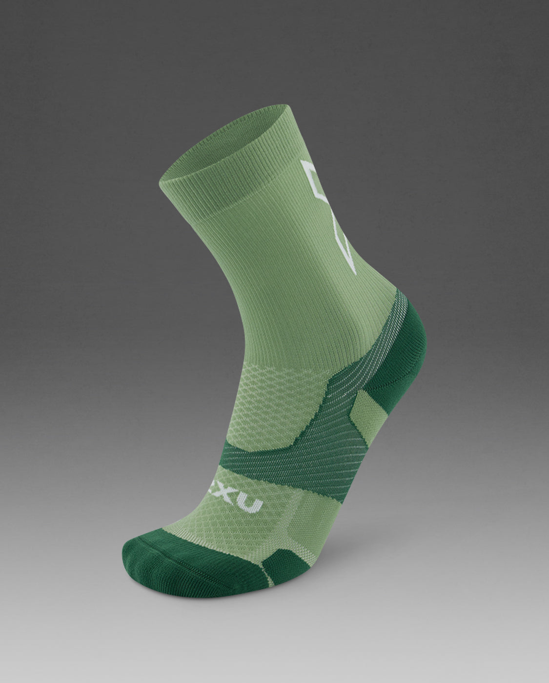 2XU Vectr Light Cushion Crew Socks - Eucalyptus/Fern Green