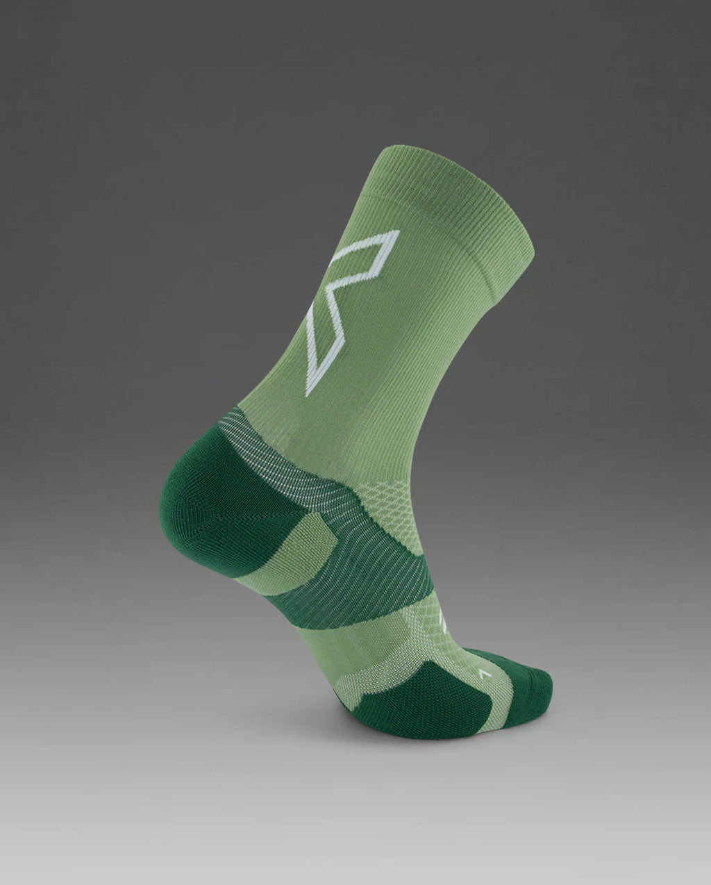 2XU Vectr Light Cushion Crew Socks - Eucalyptus/Fern Green