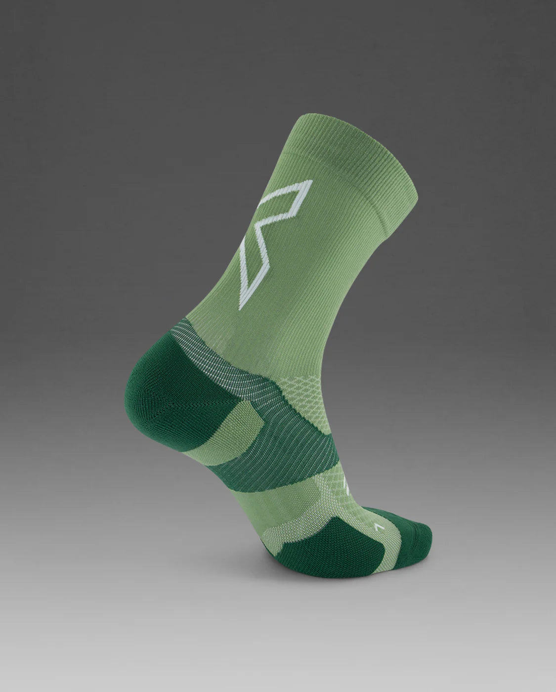 2XU Vectr Light Cushion Crew Socks - Eucalyptus/Fern Green