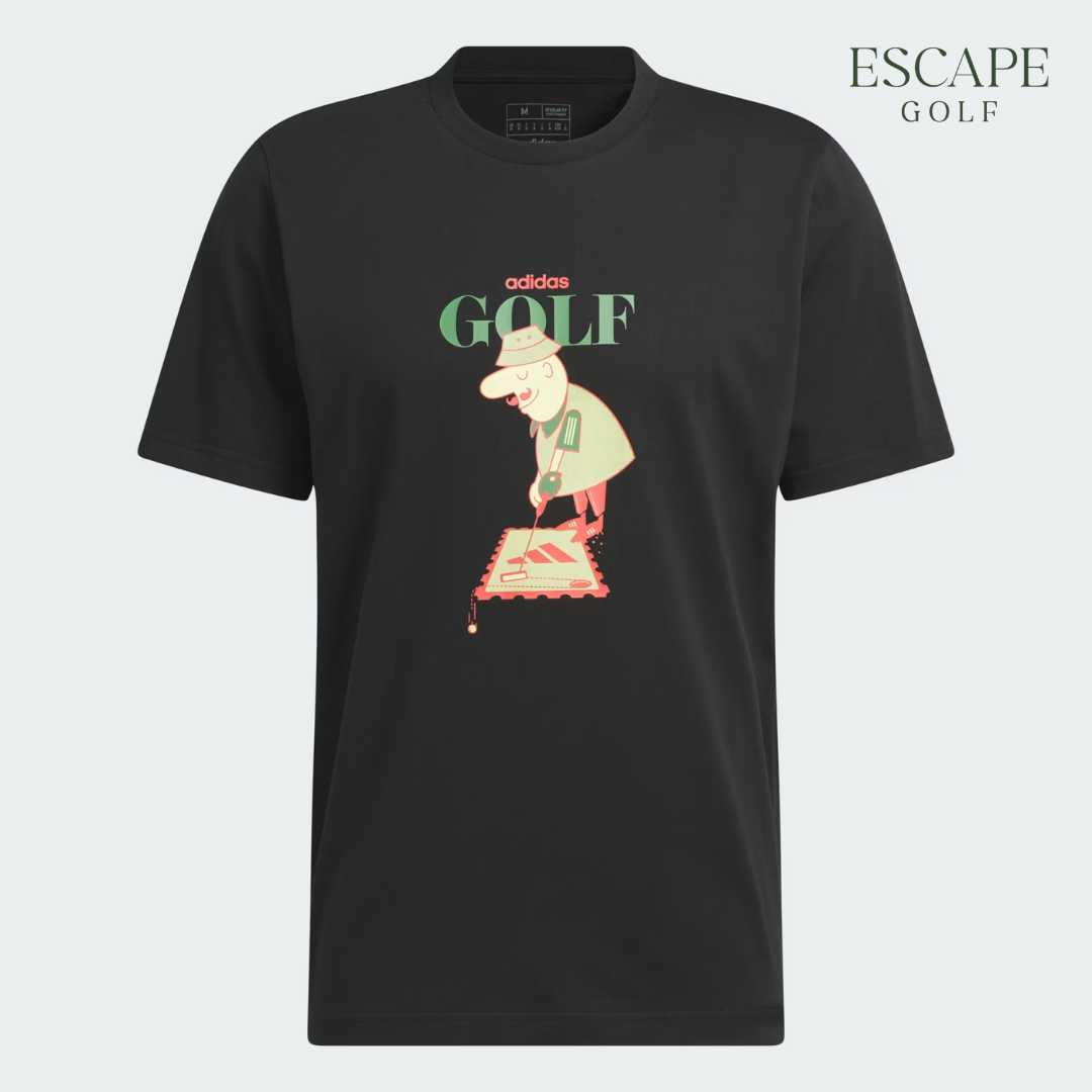 Kaos Golf Pria Hitam | Chip Greens Graphic Tee