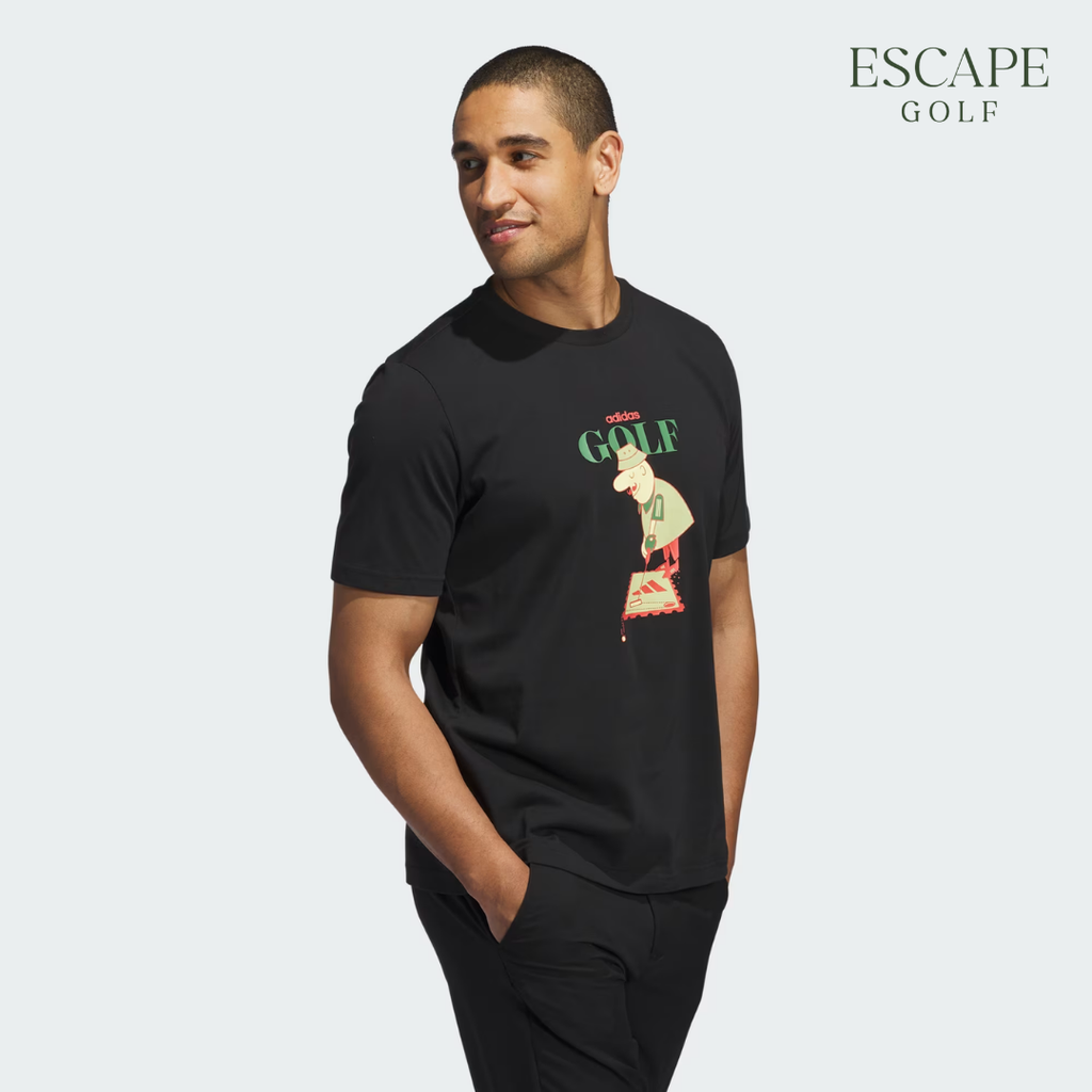 Kaos Golf Pria Hitam | Chip Greens Graphic Tee