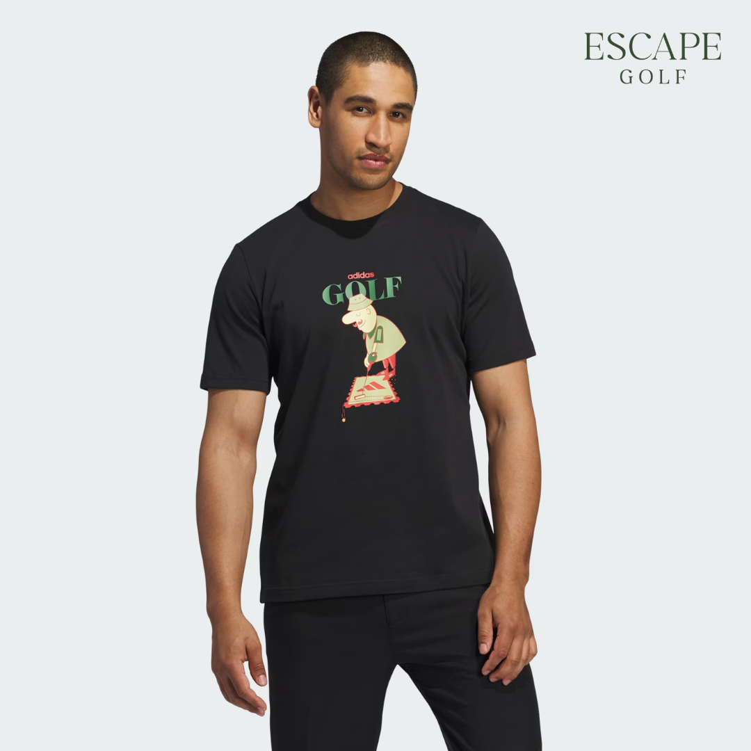 Kaos Golf Pria Hitam | Chip Greens Graphic Tee
